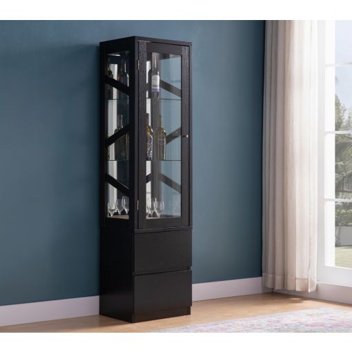 Currier Black Finish Curio Cabinet