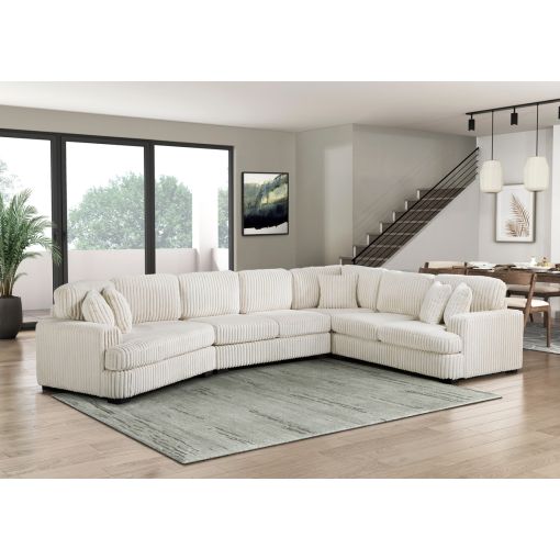 Dean Ivory Sectional With Cuddler