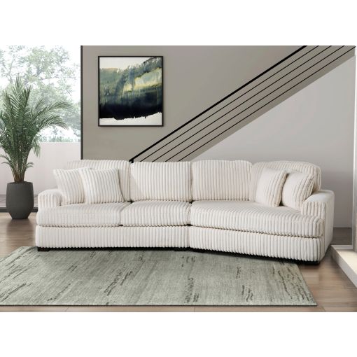 Dean Ivory Oversized Sofa With Cuddler