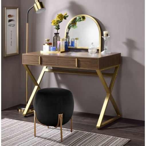 Delaney Walnut Desk With Mirror