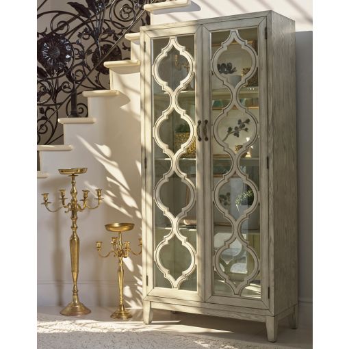 Delso Antique White Curio Cabinet