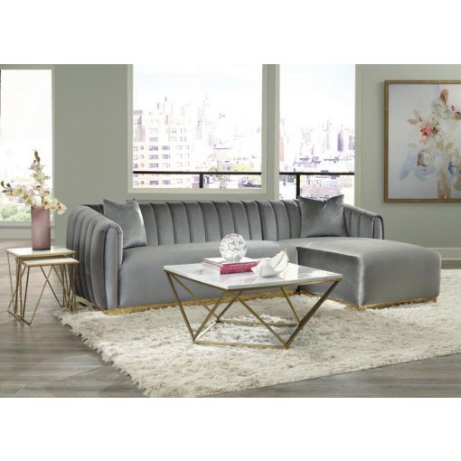 Derwyn Modern Sectional With Gold Base