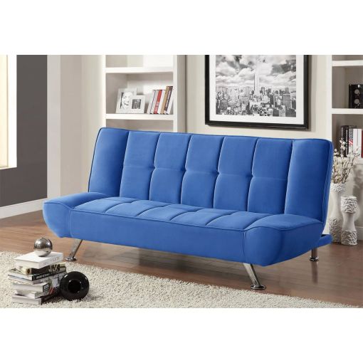 Drake Blue Velvet Futon