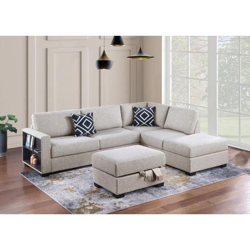 Eliana Beige Boucle Reversible Sectional