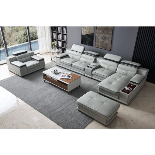 Encore Top Grain Leather Sectional