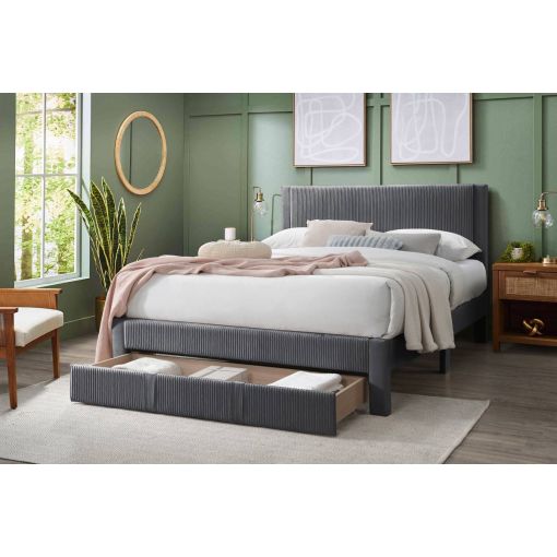Enis Storage Bed Charcoal Corduroy