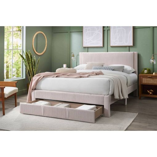 Enis Light Pink Storage Bed