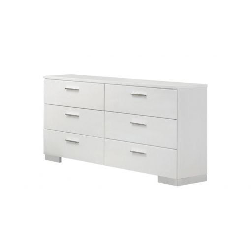 Floren Glossy White Finish Dresser