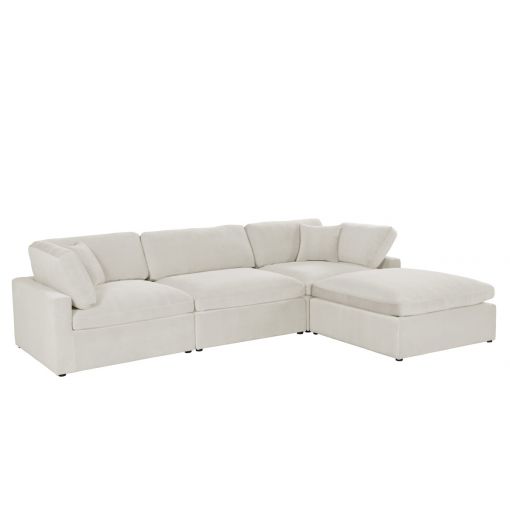 Giza Ivory Velvet Modular Sectional Set