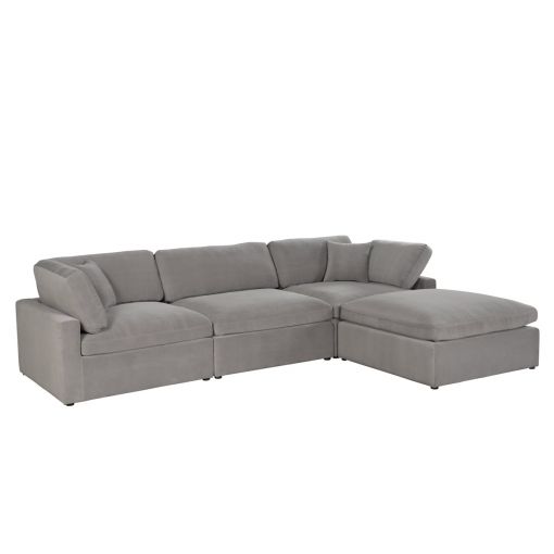 Giza Grey Velvet Modular Sectional Set