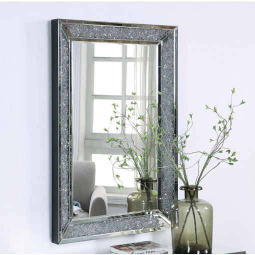 Glimmer Wal Mirror With Crystal Trim