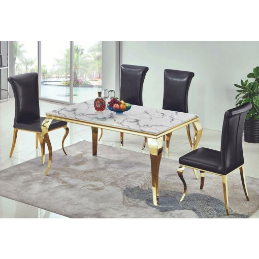 Haley Marble Top Dining Table Set