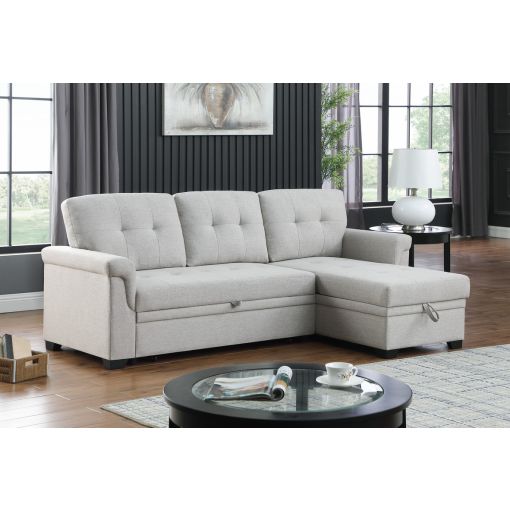 Hamar Light Grey Reversible Sleeper Sectional