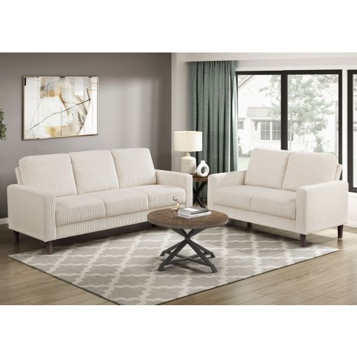 Hampstead Beige Corduroy Casual Sofa Set