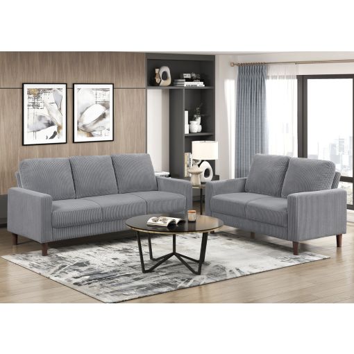 Hampstead Grey Corduroy Casual Sofa Set