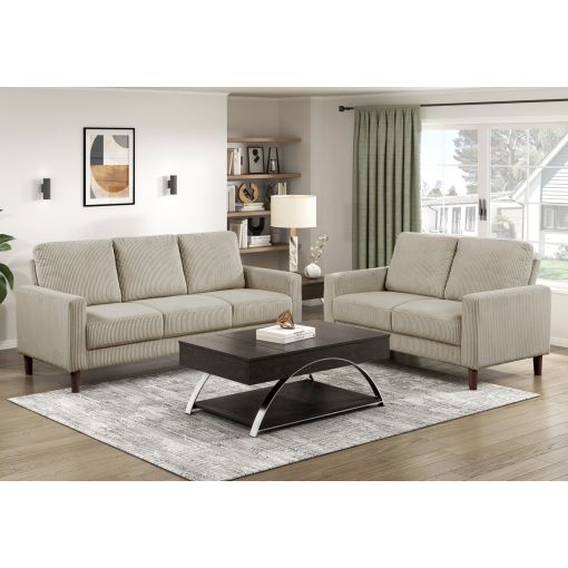 Hampstead Taupe Corduroy Casual Sofa Set