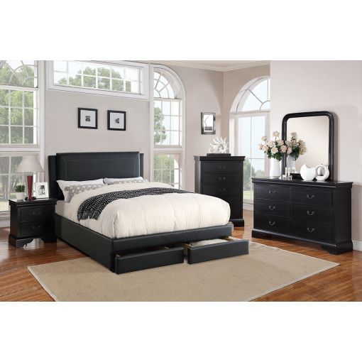 Harbor Leather Platform Bed With Storage
