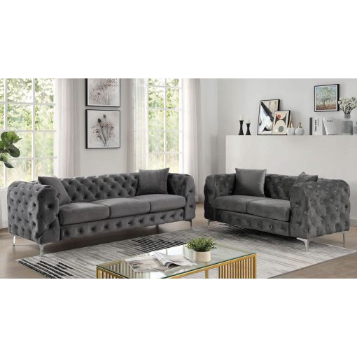 Harley Tufted Fabric Modern Living Room