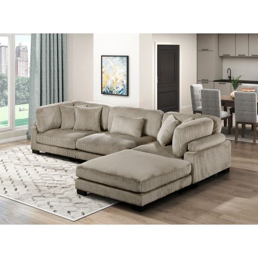 Holt Brown Corduroy Modular Sectional