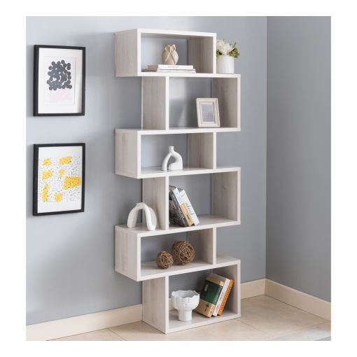 Jadine White Oak Finish Display Bookcase