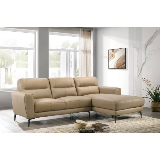 Jarvis Taupe Leather Sectional