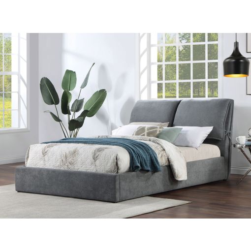 Kansas Platform Bed Grey Fabric