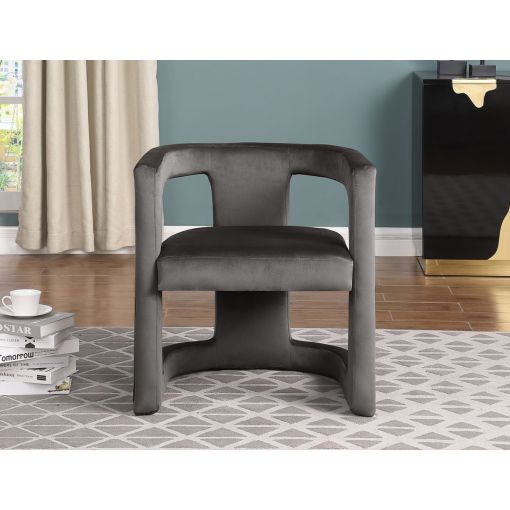 Katy Grey Velvet Accent Chair