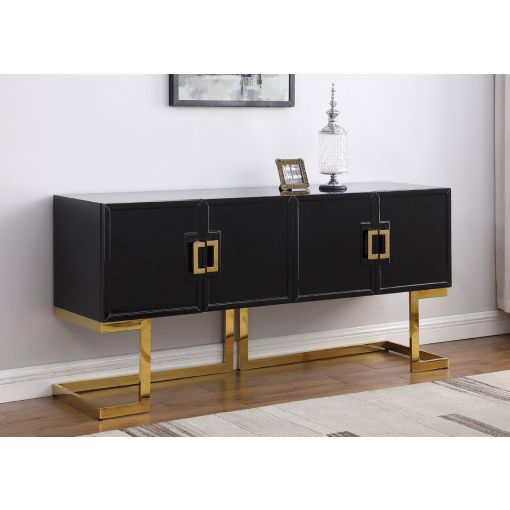 Katzu Black Lacquer Modern Sideboard