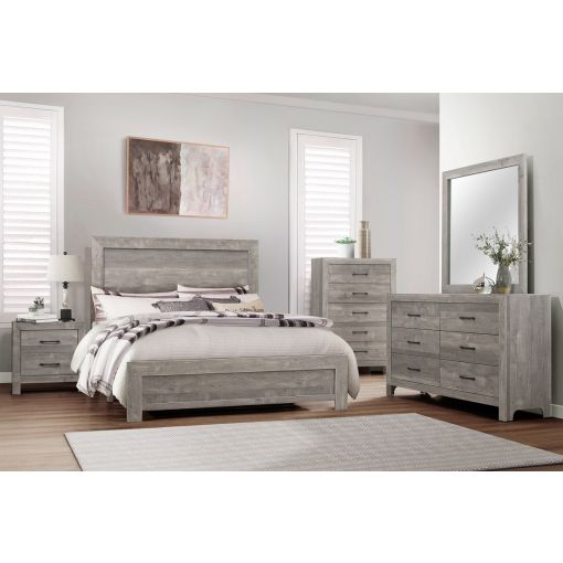 Kloten Rustic Grey Finish Bedroom Set