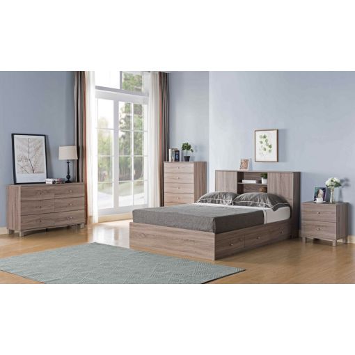 Lazer Rustic Taupe Storage Bed