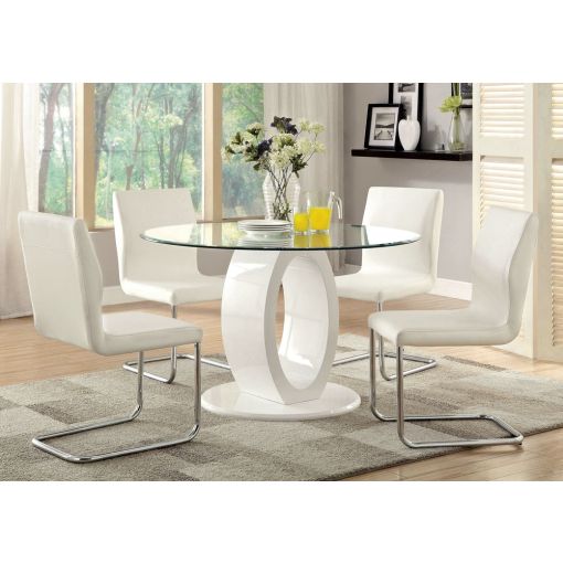 Lodia White Round Modern Table Set
