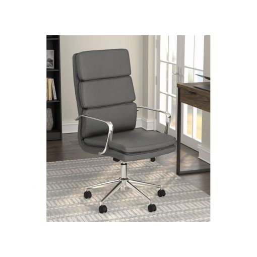 Lombardo Grey Leather Office Chair