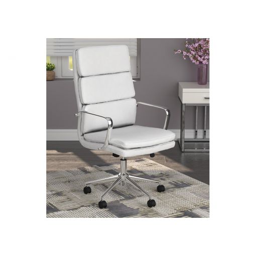 Lombardo White Leather Office Chair