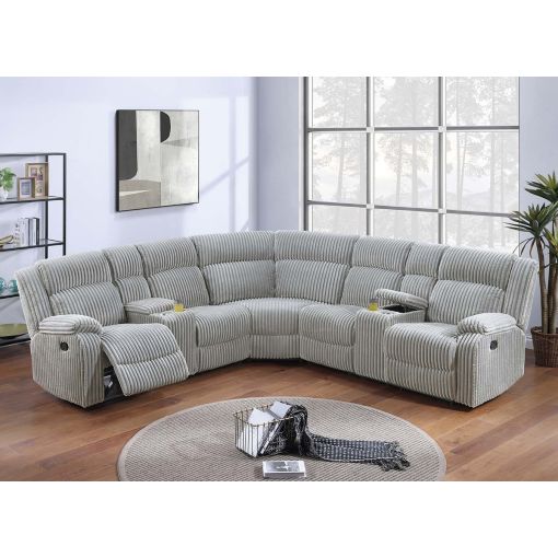 Ludovik Ash Corduroy Recliner Sectional