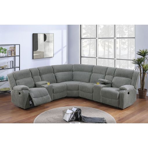 Ludovik Grey Power Recliner Sectional
