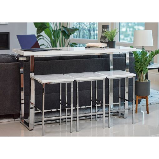 Lukas Faux Marble Counter Height Table Set