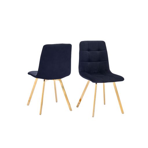 Marlee Black Velvet Gold Dining Chairs