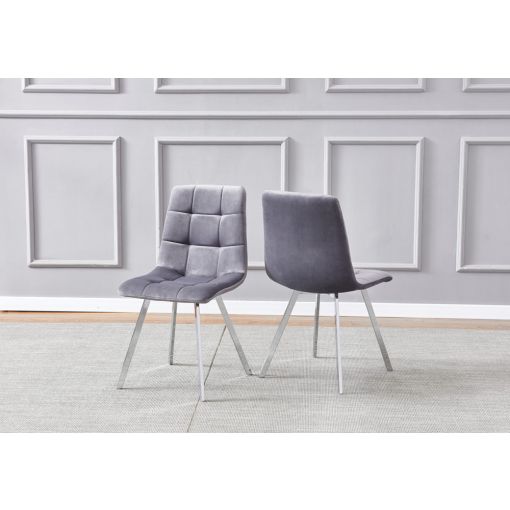 Marlee Grey Velvet Dining Chairs