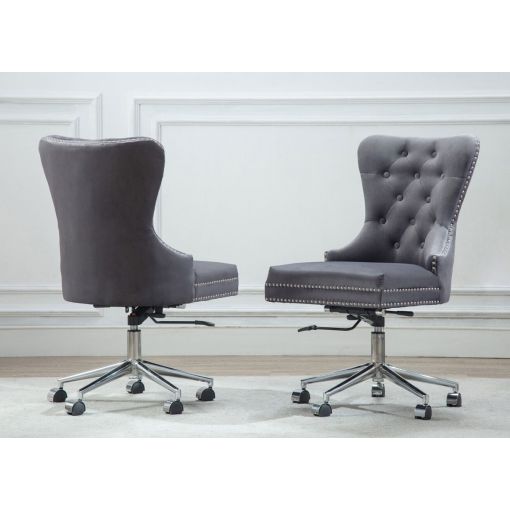 Marshall Office Chair Grey Velvet