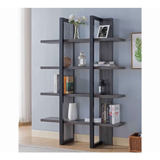 Miranda Rustic Grey Finish Bookcase