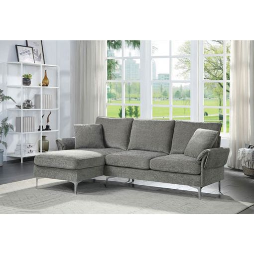 Monterey Reversible Sectional Grey Chenille