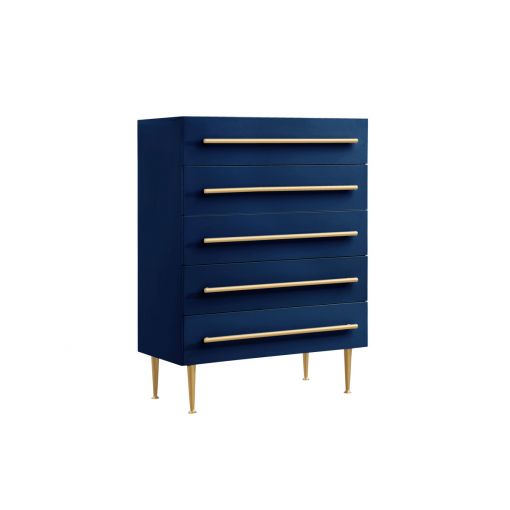 Nina Navy Blue Lacquer Finish Chest