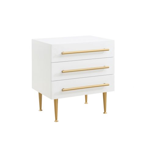 Nina White Lacquer Night Stand