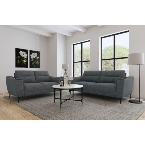 Paris Charcoal Fabric Sofa Set