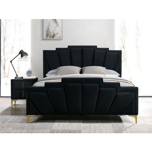 Pecos Black Flannelette Modern Bed