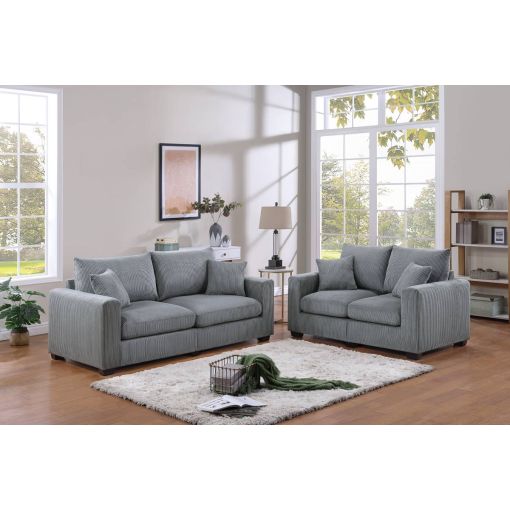 Porter 2-Piece Sofa Set Grey Corduroy