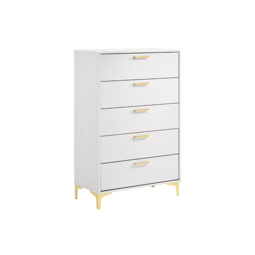 Raina White Chest With Gold Accents