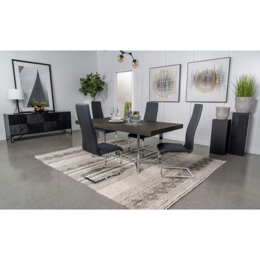 Reza Dark Oak Modern Dining Table Set