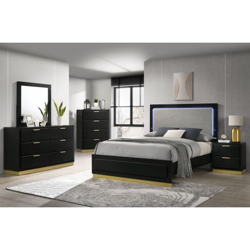 Romana Black Modern Bedroom Set