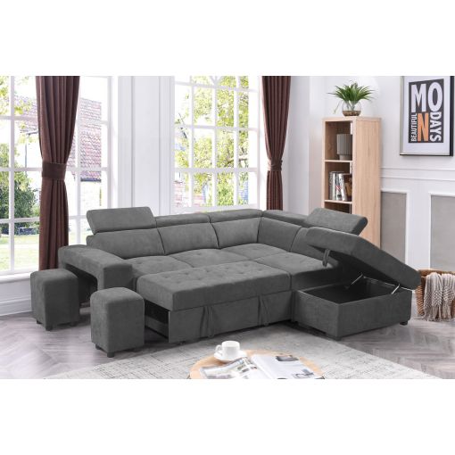 Ronaldo Sectional Sleeper With Stools